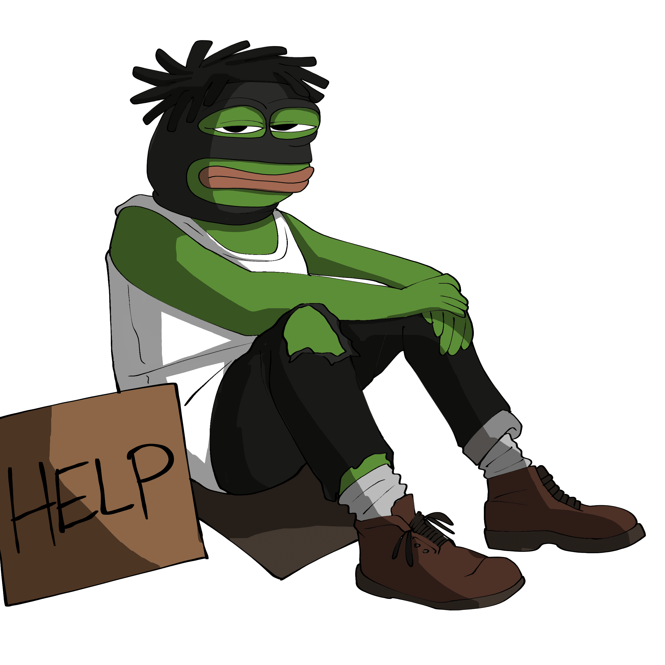 Broke Boy Sitting